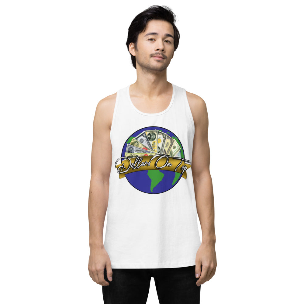 Dollars. On. Top Globe Edition Men’s Premium Tank Top