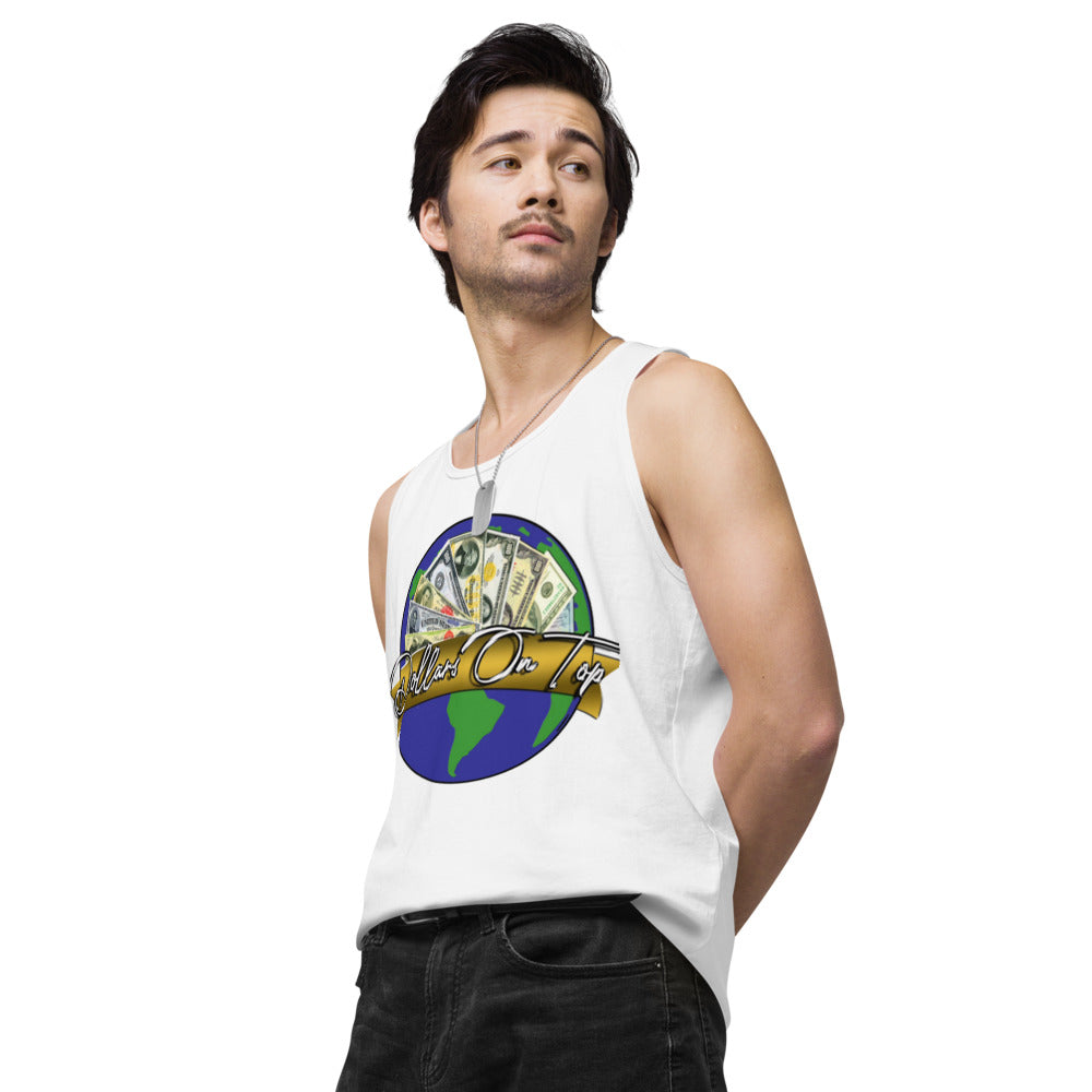 Dollars. On. Top Globe Edition Men’s Premium Tank Top