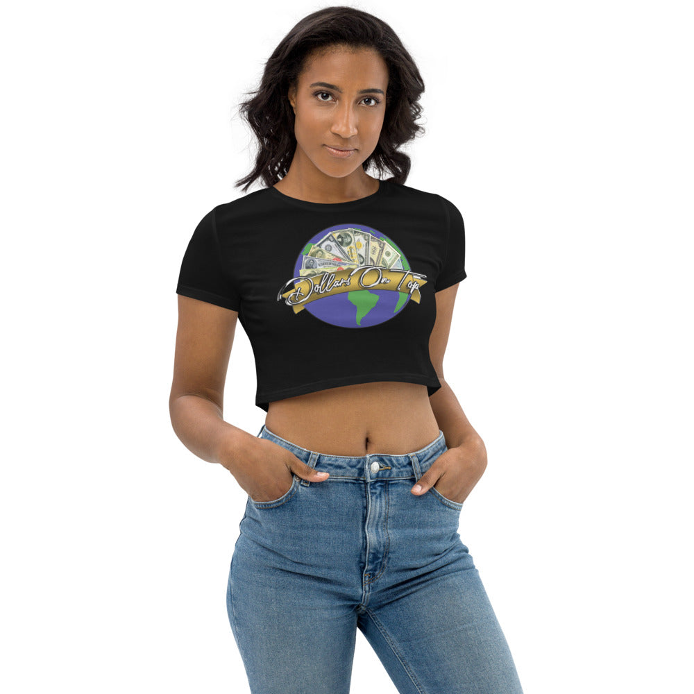 Dollars. On. Top Globe Edition Organic Crop Top