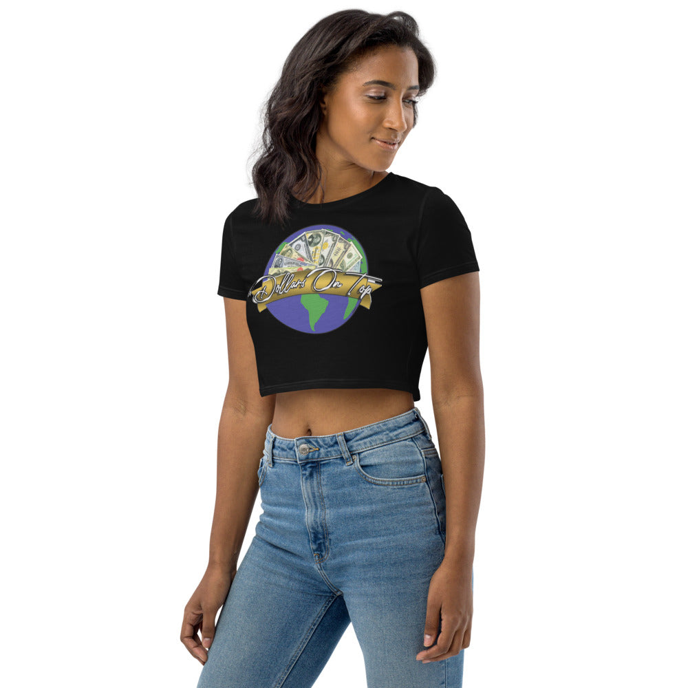 Dollars. On. Top Globe Edition Organic Crop Top