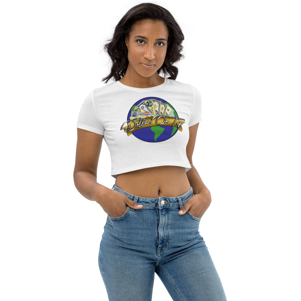 Dollars. On. Top Globe Edition Organic Crop Top