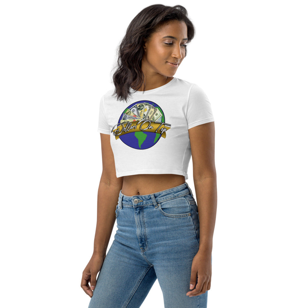 Dollars. On. Top Globe Edition Organic Crop Top
