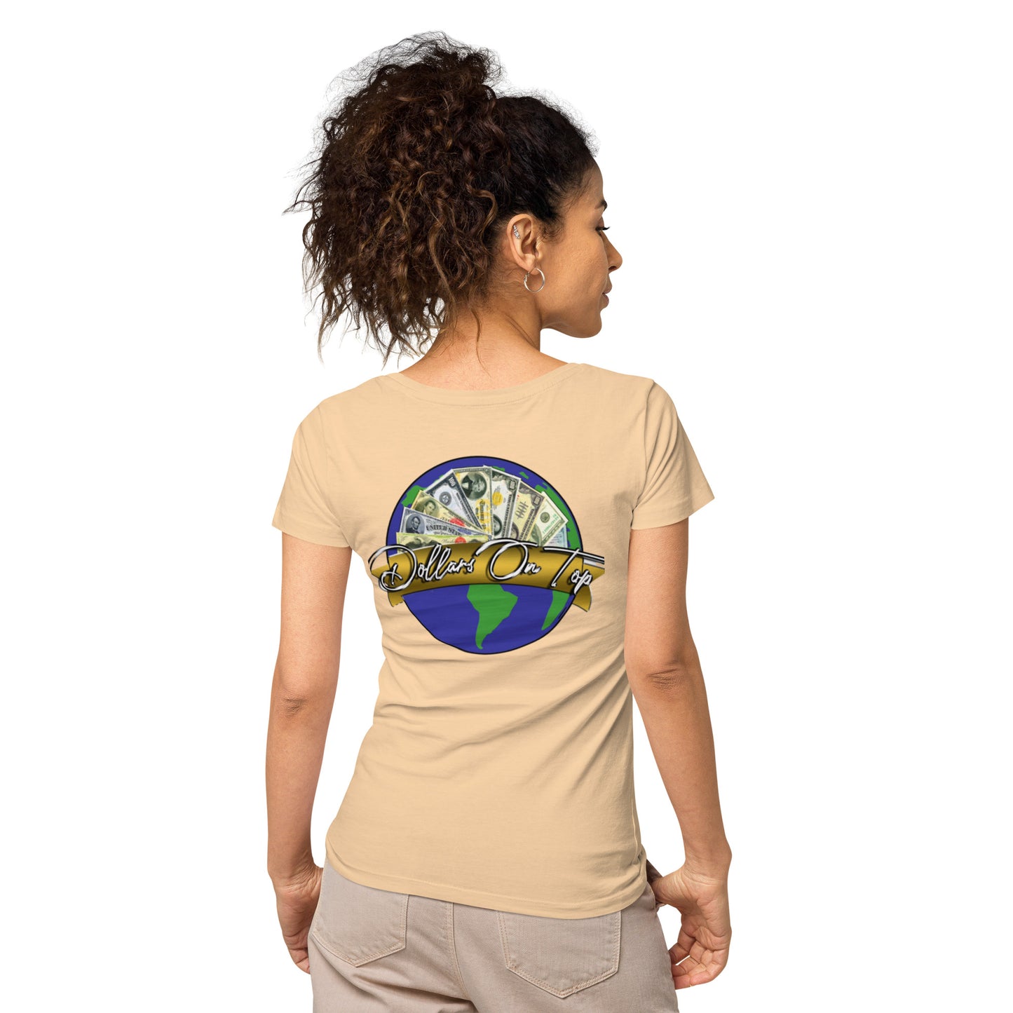Dollars. On. Top GOAT Level Women’s basic organic t-shirt