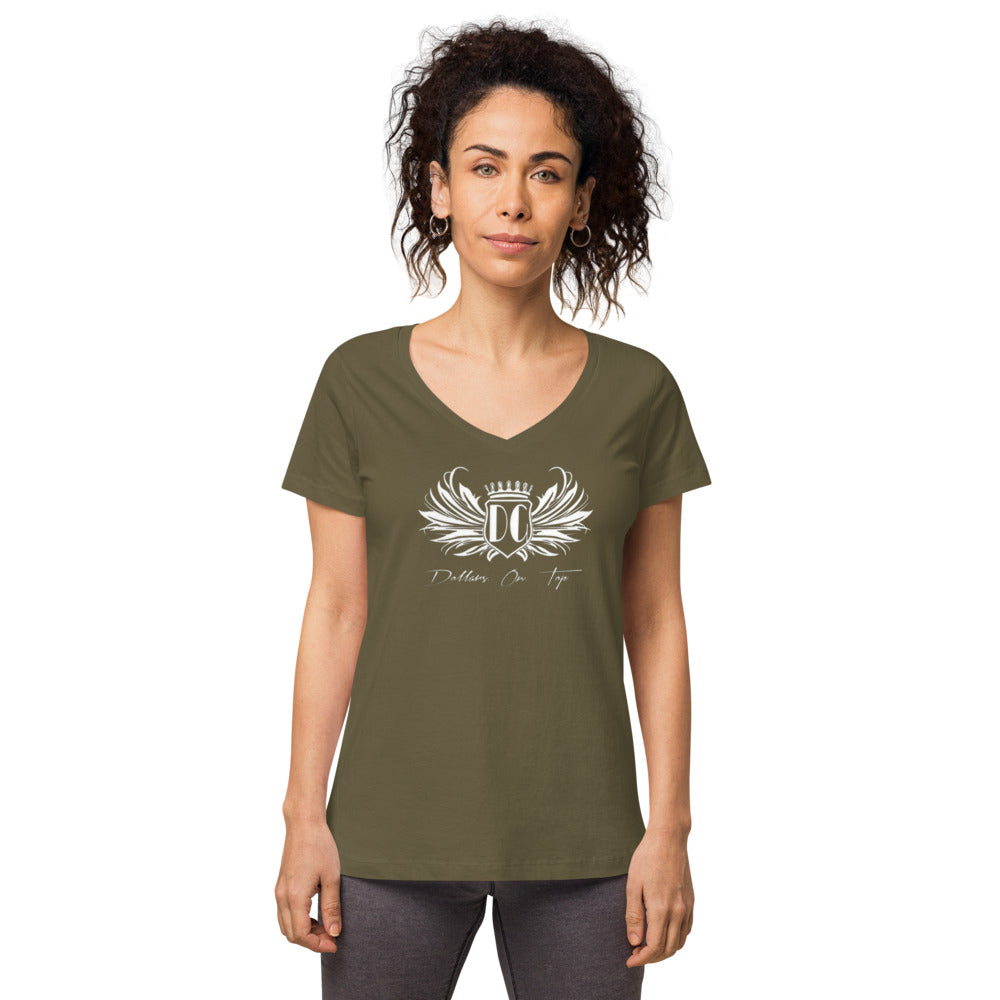 Dollars. On. Top Wings Edition Women’s Fitted V-Neck T-Shirt