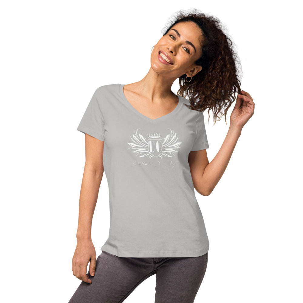 Dollars. On. Top Wings Edition Women’s Fitted V-Neck T-Shirt