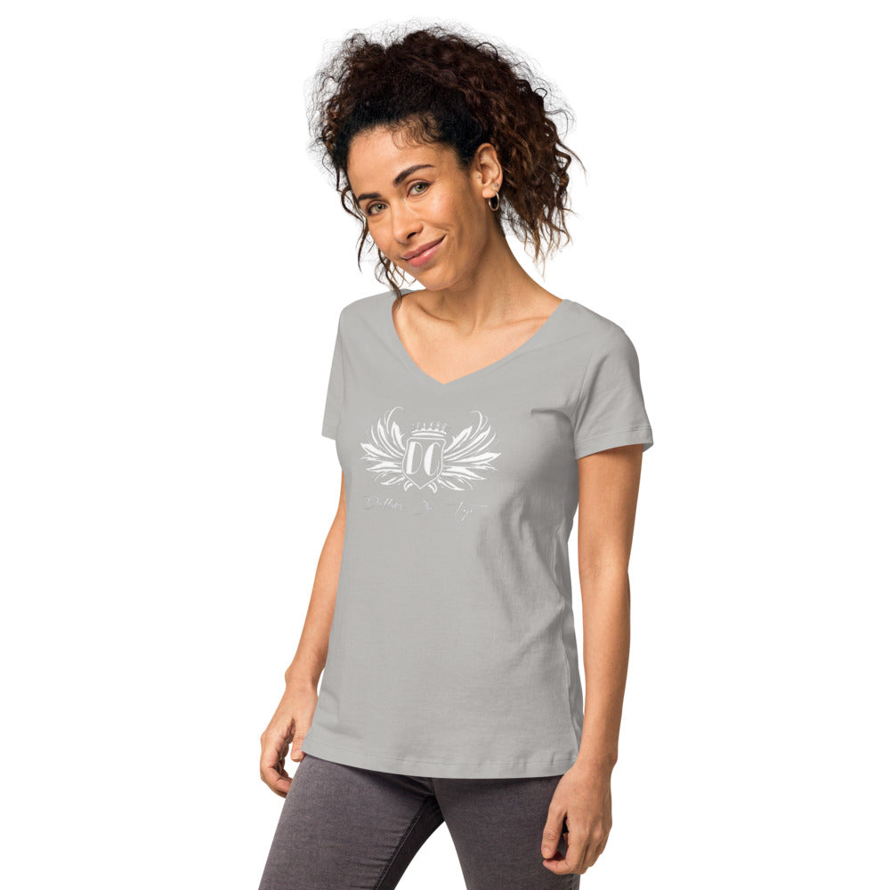 Dollars. On. Top Wings Edition Women’s Fitted V-Neck T-Shirt
