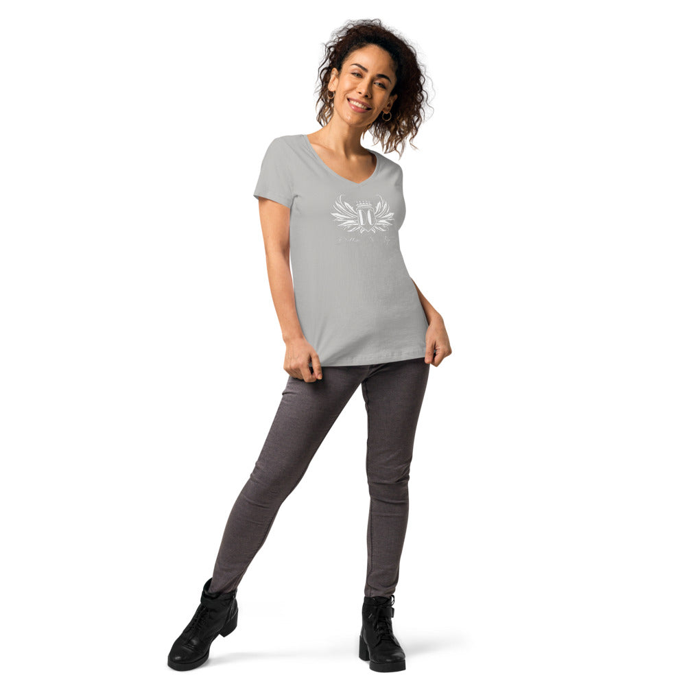 Dollars. On. Top Wings Edition Women’s Fitted V-Neck T-Shirt