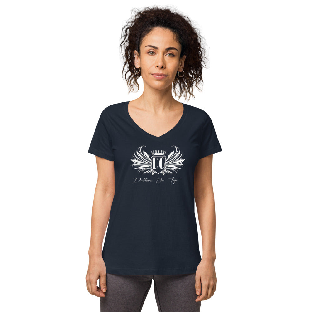 Dollars. On. Top Wings Edition Women’s Fitted V-Neck T-Shirt