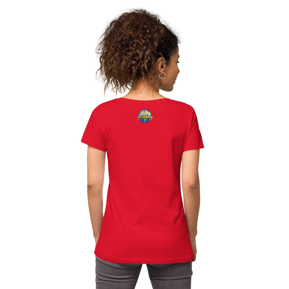 Dollars. On. Top Wings Edition Women’s Fitted V-Neck T-Shirt