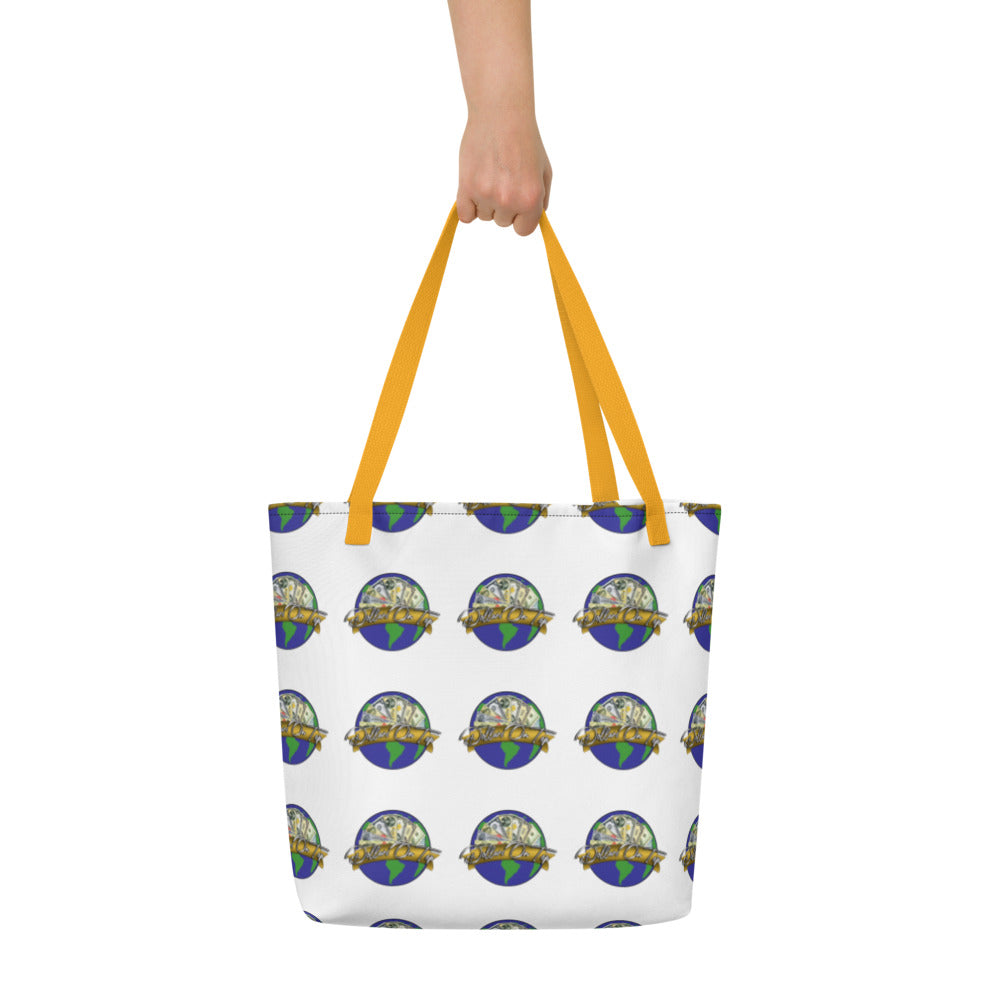 Dollars. On. Top Globe All-Over Print Large Tote Bag