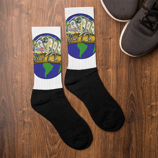 Dollars. On. Top Globe Socks