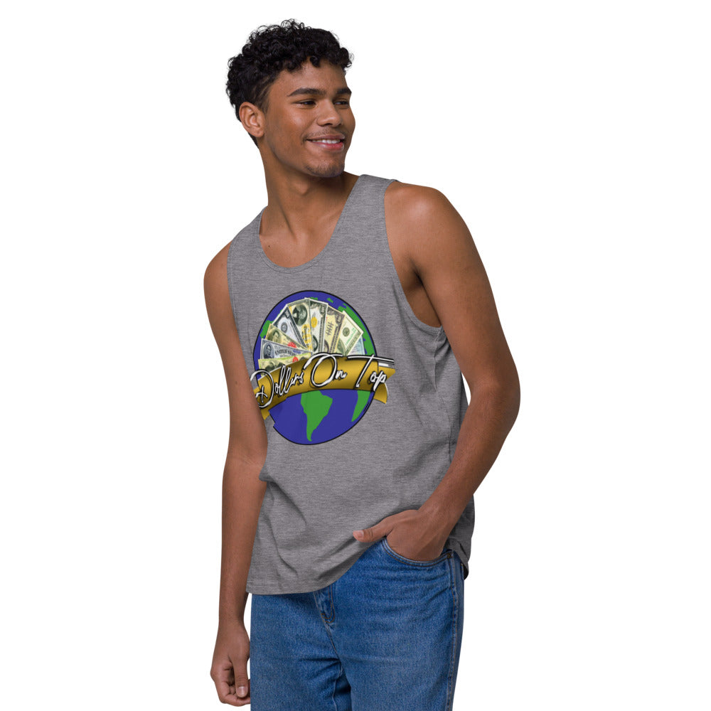 Dollars. On. Top Globe Edition Men’s Premium Tank Top