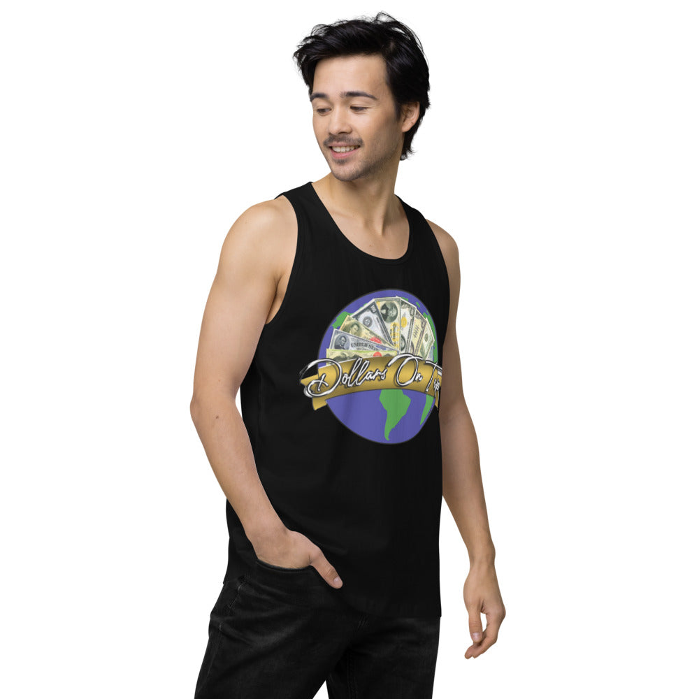 Dollars. On. Top Globe Edition Men’s Premium Tank Top