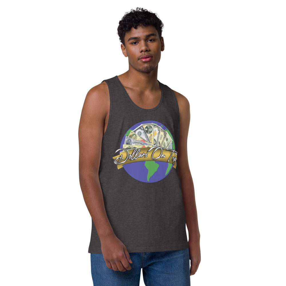 Dollars. On. Top Globe Edition Men’s Premium Tank Top