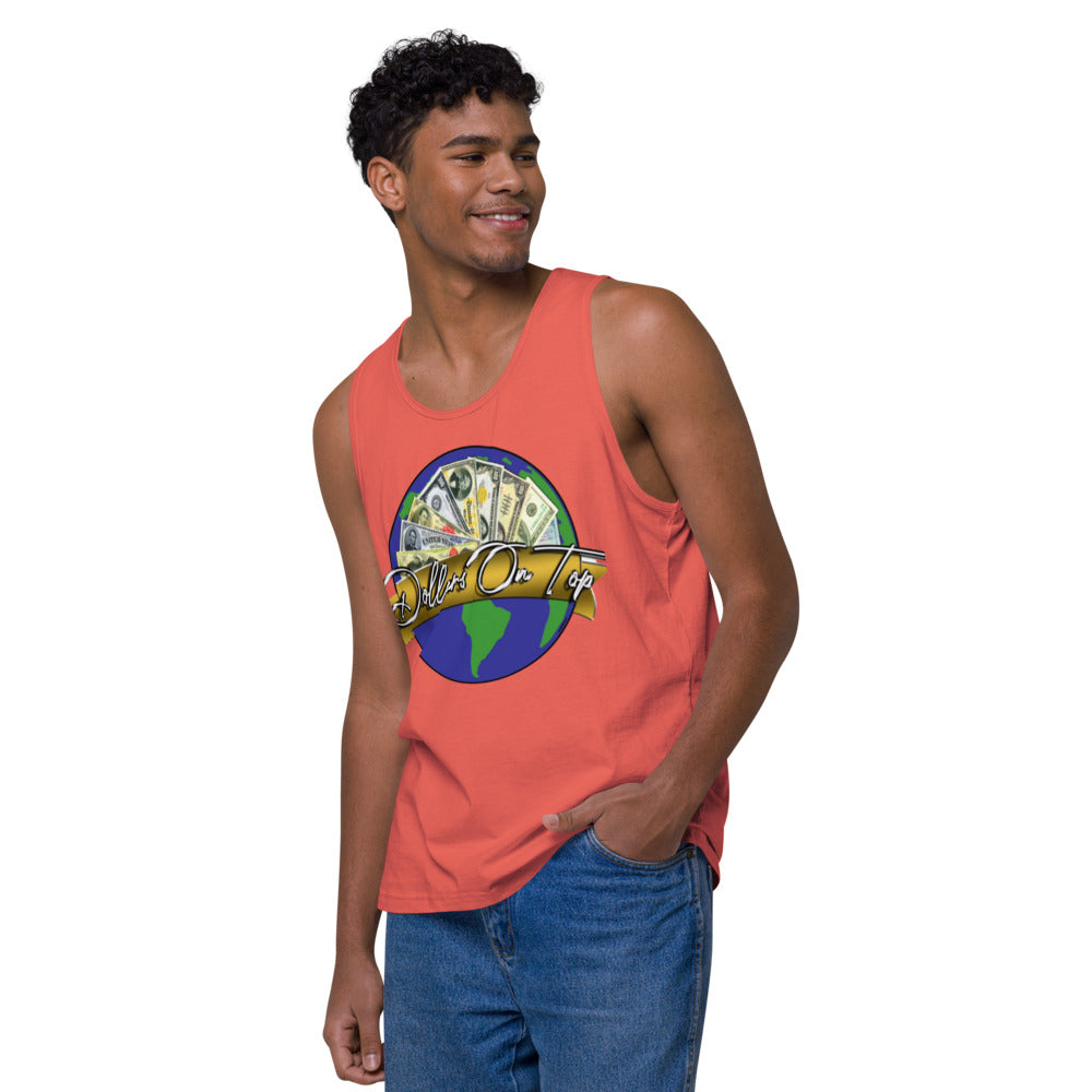 Dollars. On. Top Globe Edition Men’s Premium Tank Top