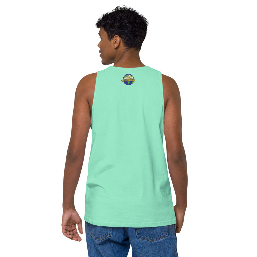 Dollars. On. Top Globe Edition Men’s Premium Tank Top