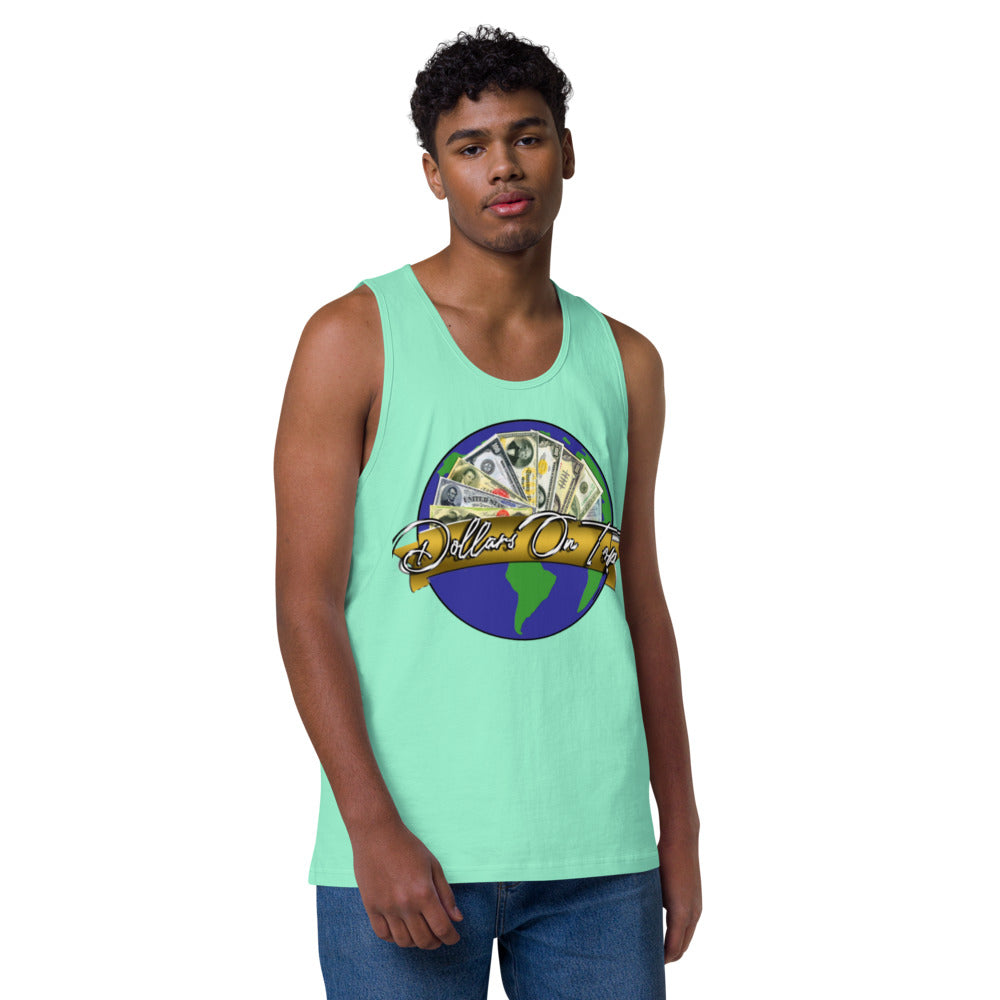 Dollars. On. Top Globe Edition Men’s Premium Tank Top