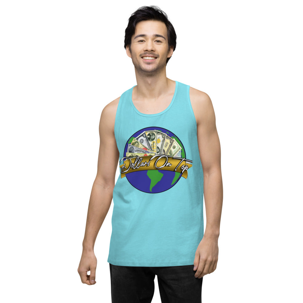 Dollars. On. Top Globe Edition Men’s Premium Tank Top