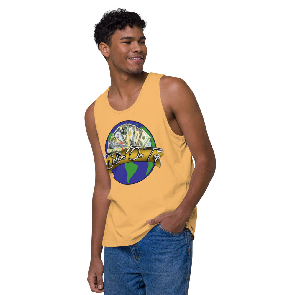 Dollars. On. Top Globe Edition Men’s Premium Tank Top