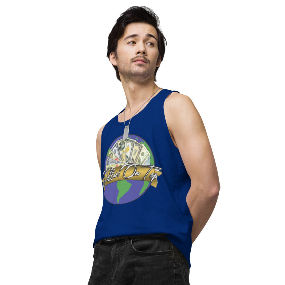 Dollars. On. Top Globe Edition Men’s Premium Tank Top