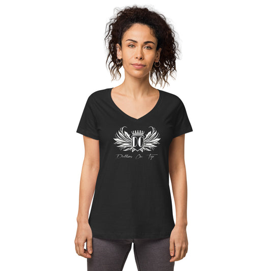 Dollars. On. Top Wings Edition Women’s Fitted V-Neck T-Shirt