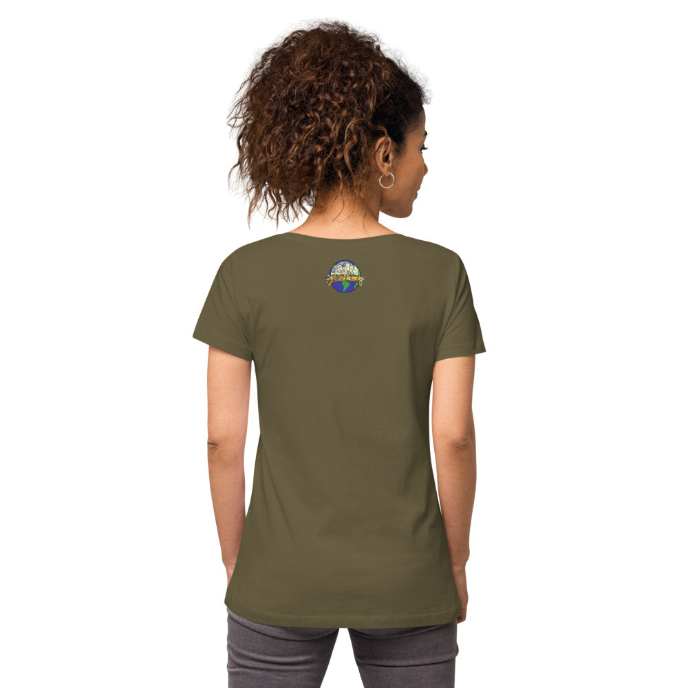 Dollars. On. Top Wings Edition Women’s Fitted V-Neck T-Shirt