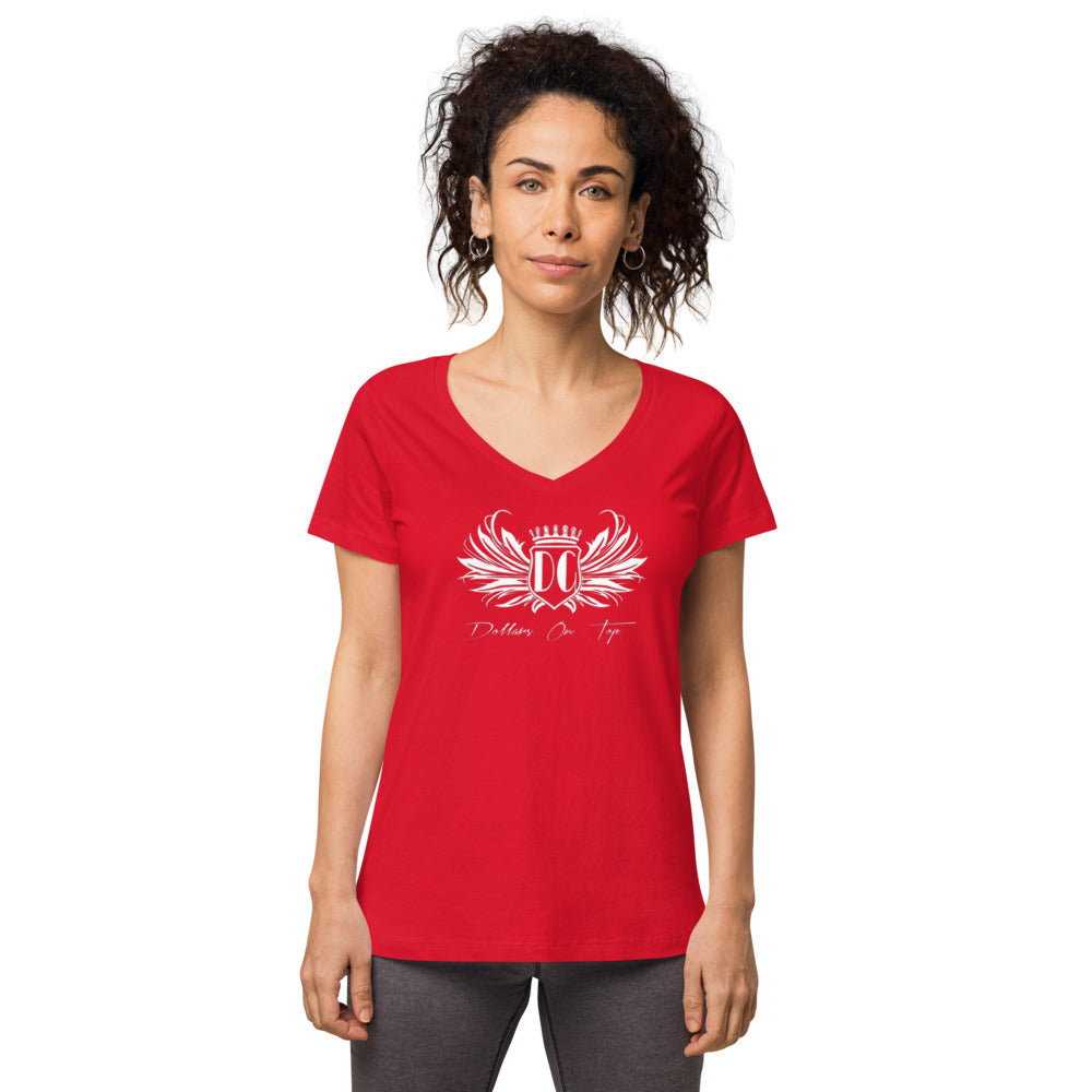 Dollars. On. Top Wings Edition Women’s Fitted V-Neck T-Shirt